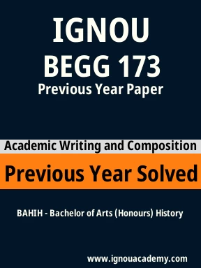 BEGG 173 Previous Year Solved Question Paper