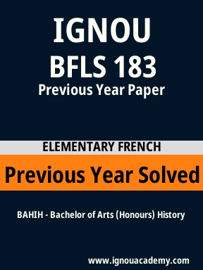 BFLS 183 Previous Year Solved Question Paper