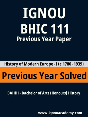 BHIC 111 Previous Year Solved Question Paper