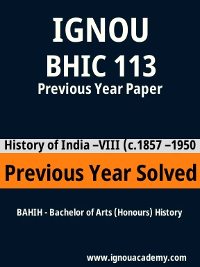 BHIC 113 Previous Year Solved Question Paper