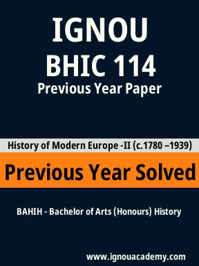BHIC 114 Previous Year Solved Question Paper