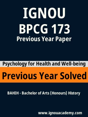 BPCG 173 Previous Year Solved Question Paper