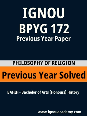 BPYG 172 Previous Year Solved Question Paper