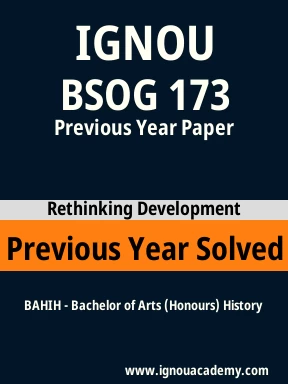 BSOG 173 Previous Year Solved Question Paper