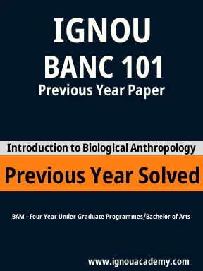BANC 101 Previous Year Solved Question Paper