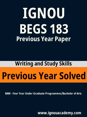 BEGS 183 Previous Year Solved Question Paper