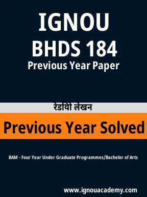 BHDS 184 Previous Year Solved Question Paper