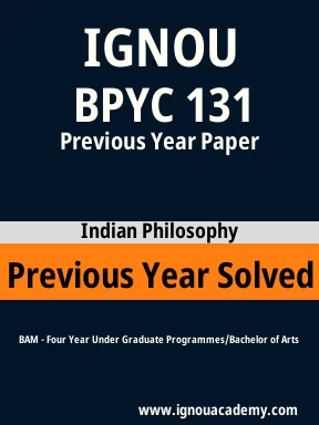 BPYC 131 Previous Year Solved Question Paper