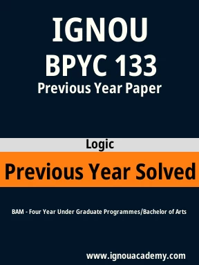 BPYC 133 Previous Year Solved Question Paper
