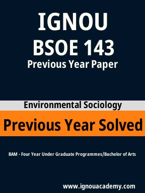 BSOE 143 Previous Year Solved Question Paper