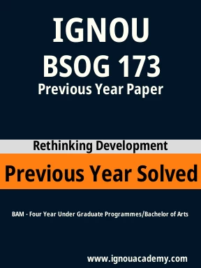 BSOG 173 Previous Year Solved Question Paper