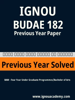 BUDAE 182 Previous Year Solved Question Paper