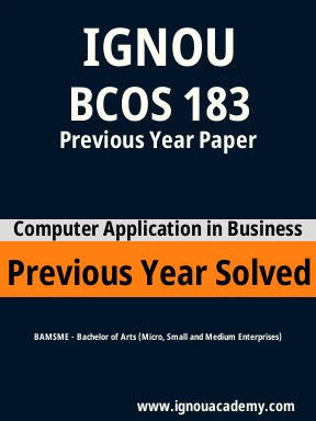BCOS 183 Previous Year Solved Question Paper