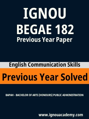 BEGAE 182 Previous Year Solved Question Paper