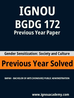 BGDG 172 Previous Year Solved Question Paper