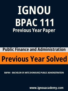 BPAC 111 Previous Year Solved Question Paper