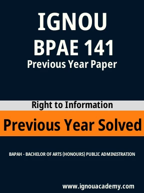 BPAE 141 Previous Year Solved Question Paper