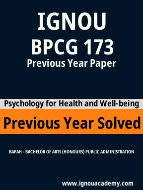 BPCG 173 Previous Year Solved Question Paper