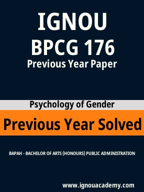 BPCG 176 Previous Year Solved Question Paper