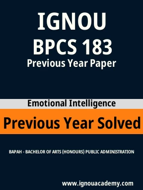 BPCS 183 Previous Year Solved Question Paper