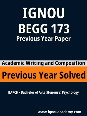BEGG 173 Previous Year Solved Question Paper