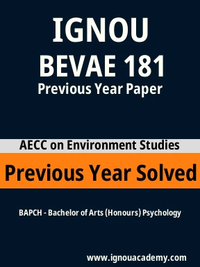 BEVAE 181 Previous Year Solved Question Paper