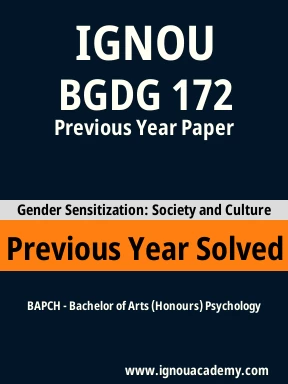 BGDG 172 Previous Year Solved Question Paper