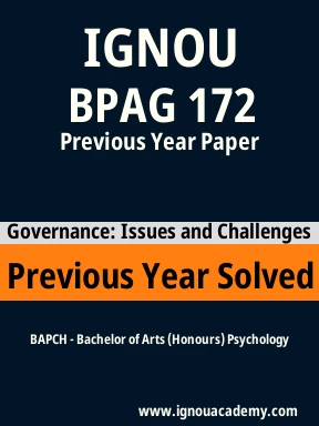 BPAG 172 Previous Year Solved Question Paper