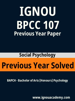 BPCC 107 Previous Year Solved Question Paper