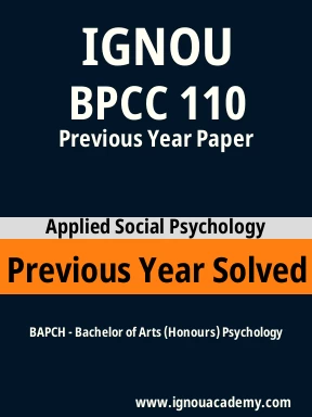 BPCC 110 Previous Year Solved Question Paper