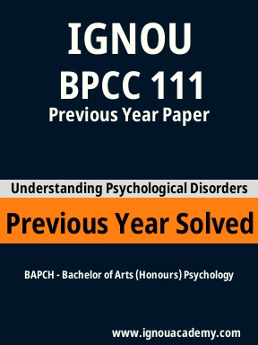 BPCC 111 Previous Year Solved Question Paper