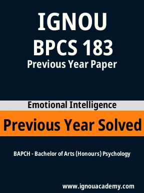 BPCS 183 Previous Year Solved Question Paper