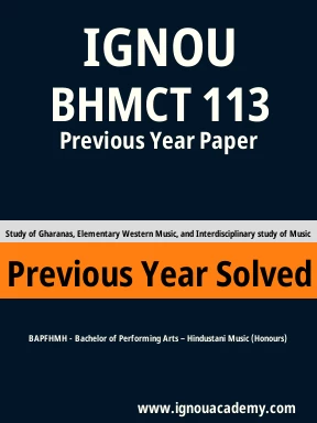 BHMCT 113 Previous Year Solved Question Paper