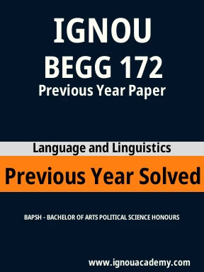 BEGG 172 Previous Year Solved Question Paper
