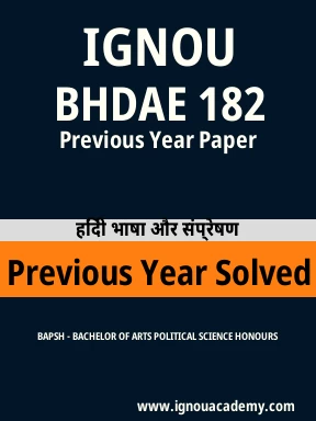 BHDAE 182 Previous Year Solved Question Paper