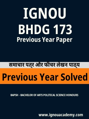 BHDG 173 Previous Year Solved Question Paper