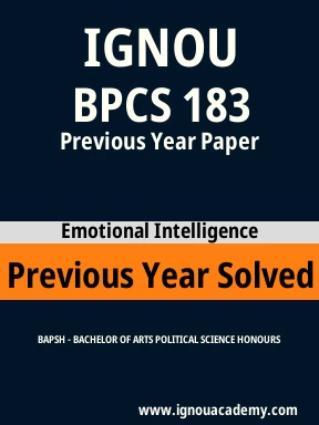 BPCS 183 Previous Year Solved Question Paper
