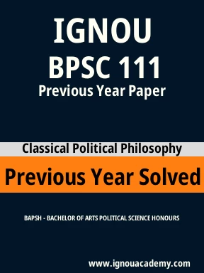 BPSC 111 Previous Year Solved Question Paper