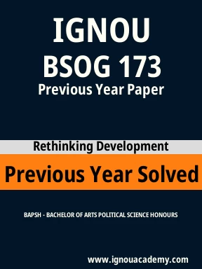 BSOG 173 Previous Year Solved Question Paper