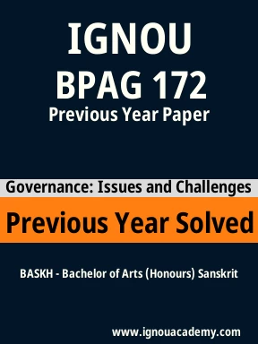 BPAG 172 Previous Year Solved Question Paper