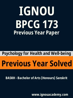 BPCG 173 Previous Year Solved Question Paper