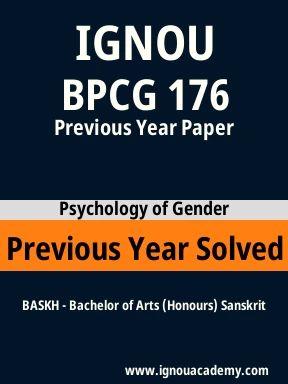BPCG 176 Previous Year Solved Question Paper