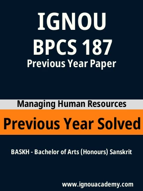 BPCS 187 Previous Year Solved Question Paper