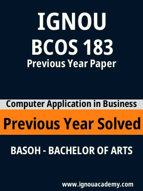 BCOS 183 Previous Year Solved Question Paper