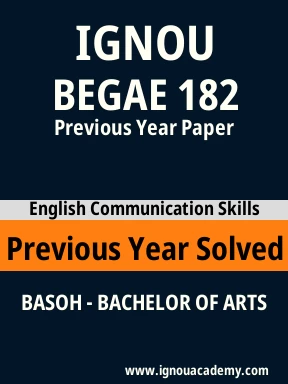 BEGAE 182 Previous Year Solved Question Paper