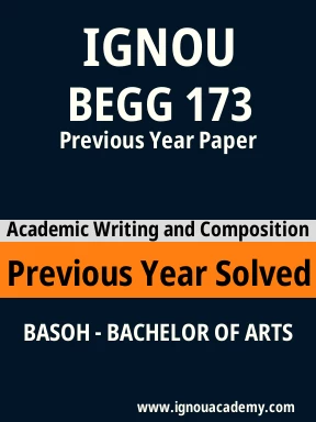 BEGG 173 Previous Year Solved Question Paper