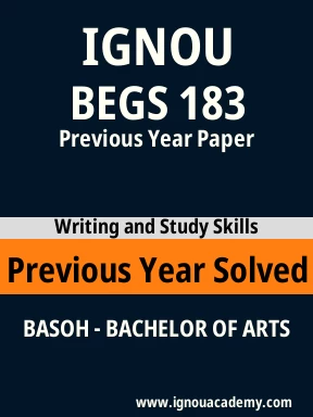 BEGS 183 Previous Year Solved Question Paper