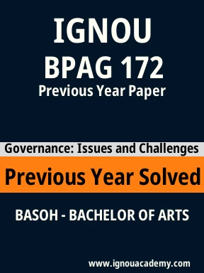BPAG 172 Previous Year Solved Question Paper