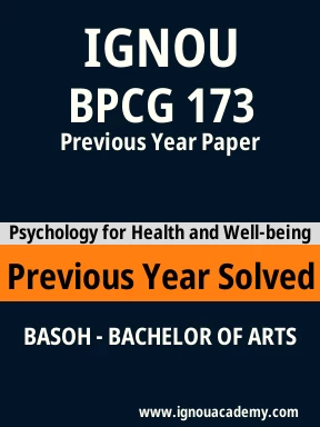 BPCG 173 Previous Year Solved Question Paper