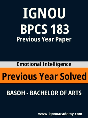 BPCS 183 Previous Year Solved Question Paper